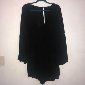 Black Bell Sleeve Romper